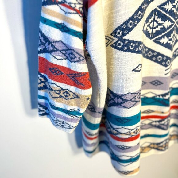 Natural Reflections SZ 2X Southwestern Print lightweight Sweater Western Ranch - Picture 3 of 8